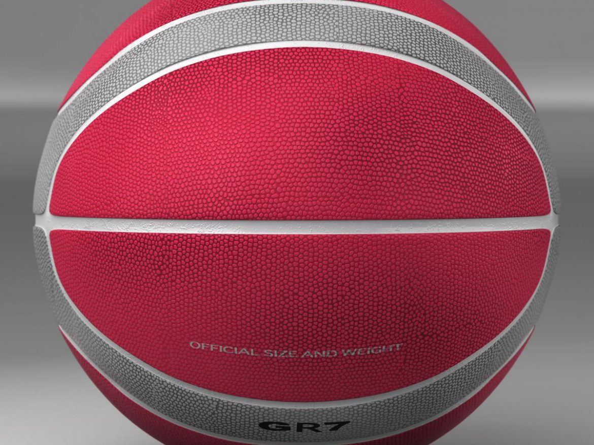 basketball ball eba red 3d model 3ds max fbx c4d ma mb obj 165290