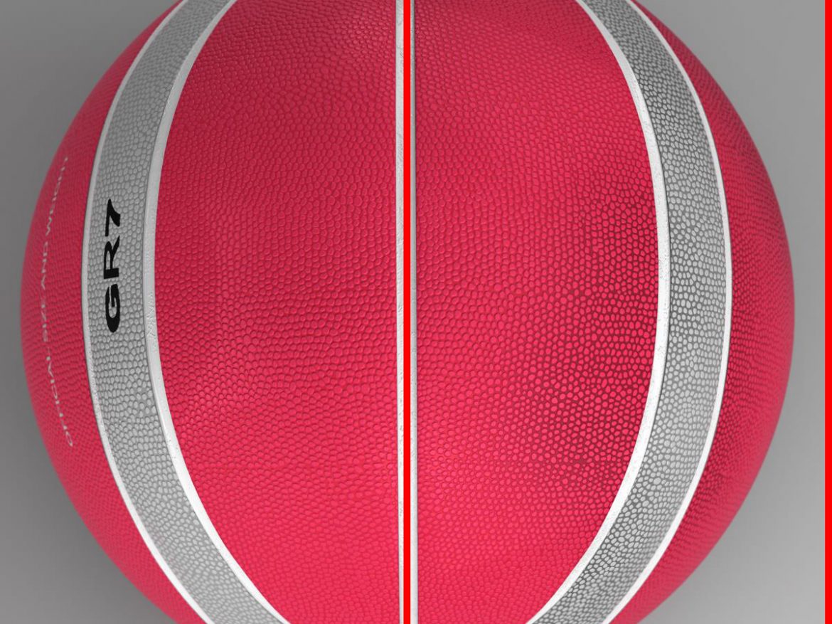 basketball ball eba red 3d model 3ds max fbx c4d ma mb obj 165292