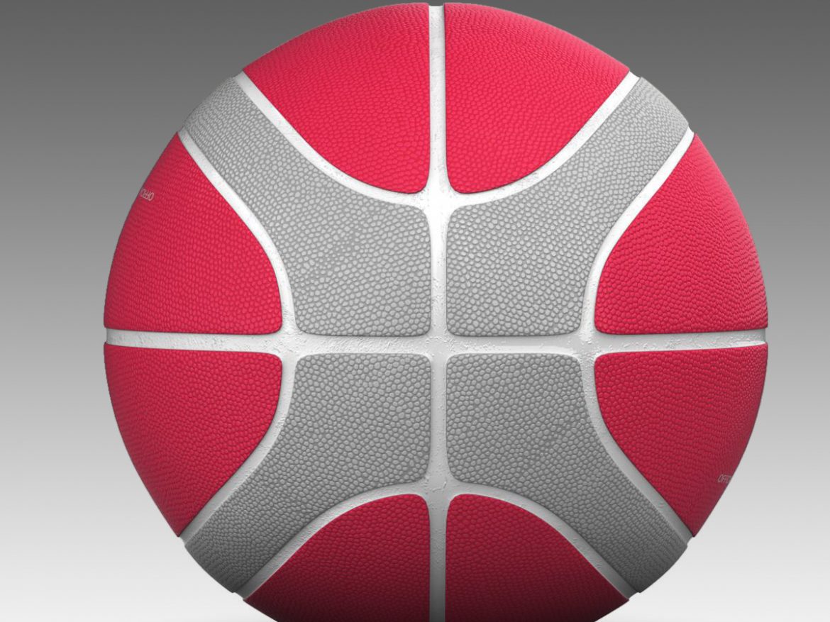 basketball ball eba red 3d model 3ds max fbx c4d ma mb obj 165297