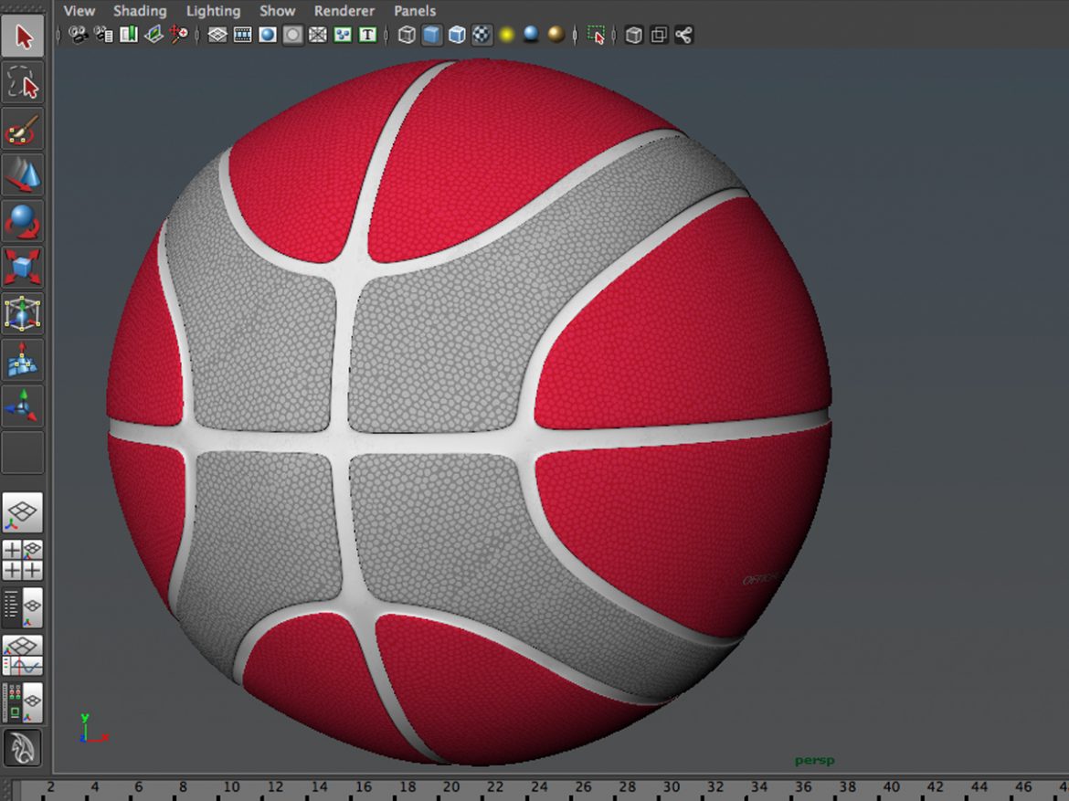 basketball ball eba red 3d model 3ds max fbx c4d ma mb obj 165298