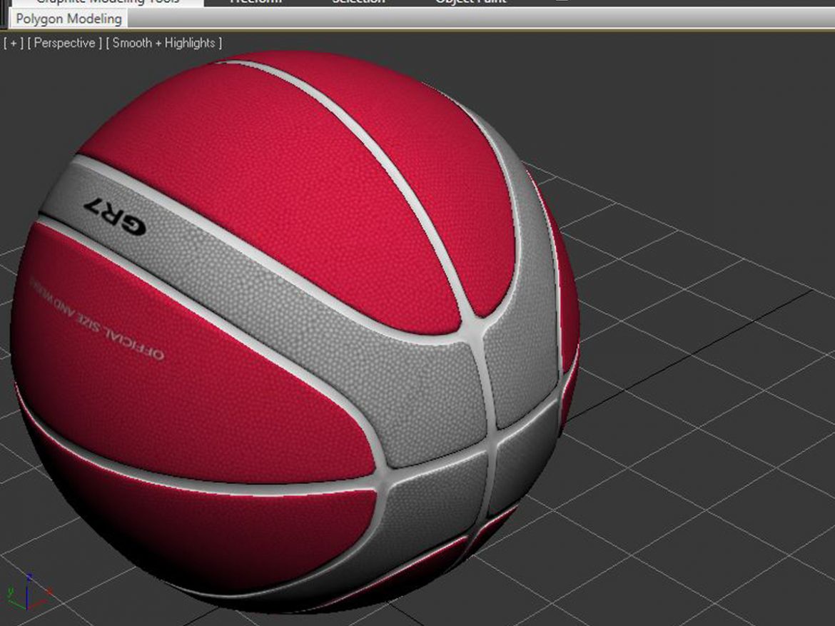 basketball ball eba red 3d model 3ds max fbx c4d ma mb obj 165300