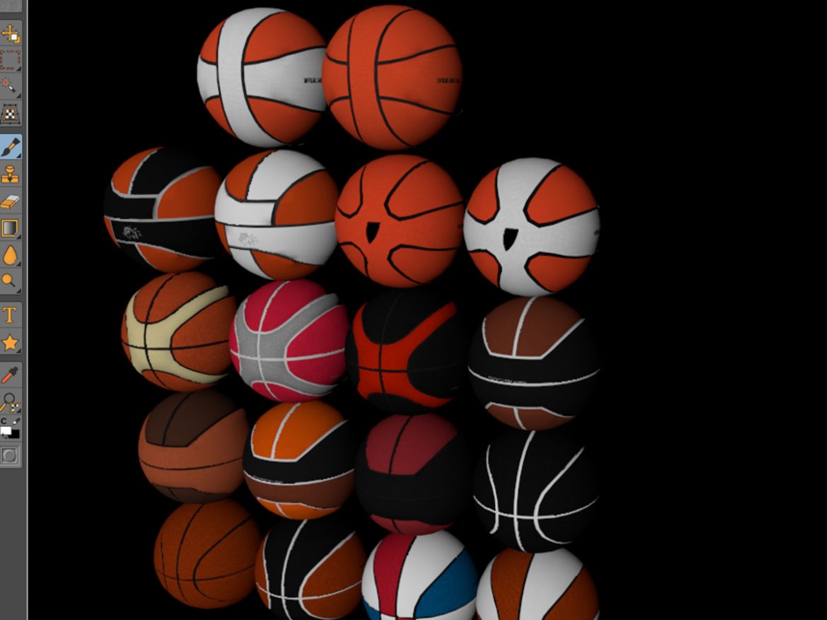 basketball ball set 3d model 3ds max fbx c4d ma mb obj 165938