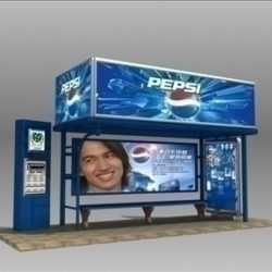 bus stop shelter pepsi brand 3d model 3ds max obj 99753