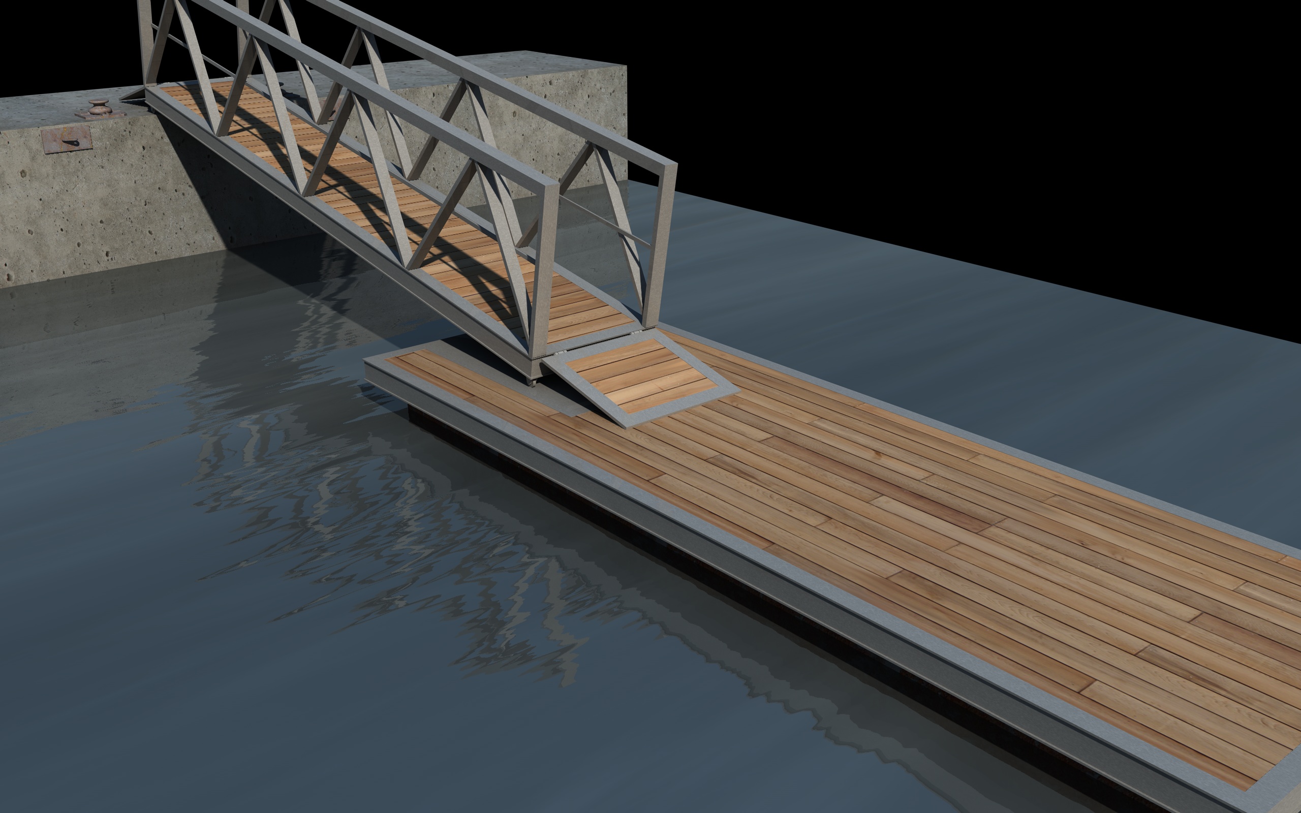 Boat Pier Dock 3D Model 3D Model FlatPyramid