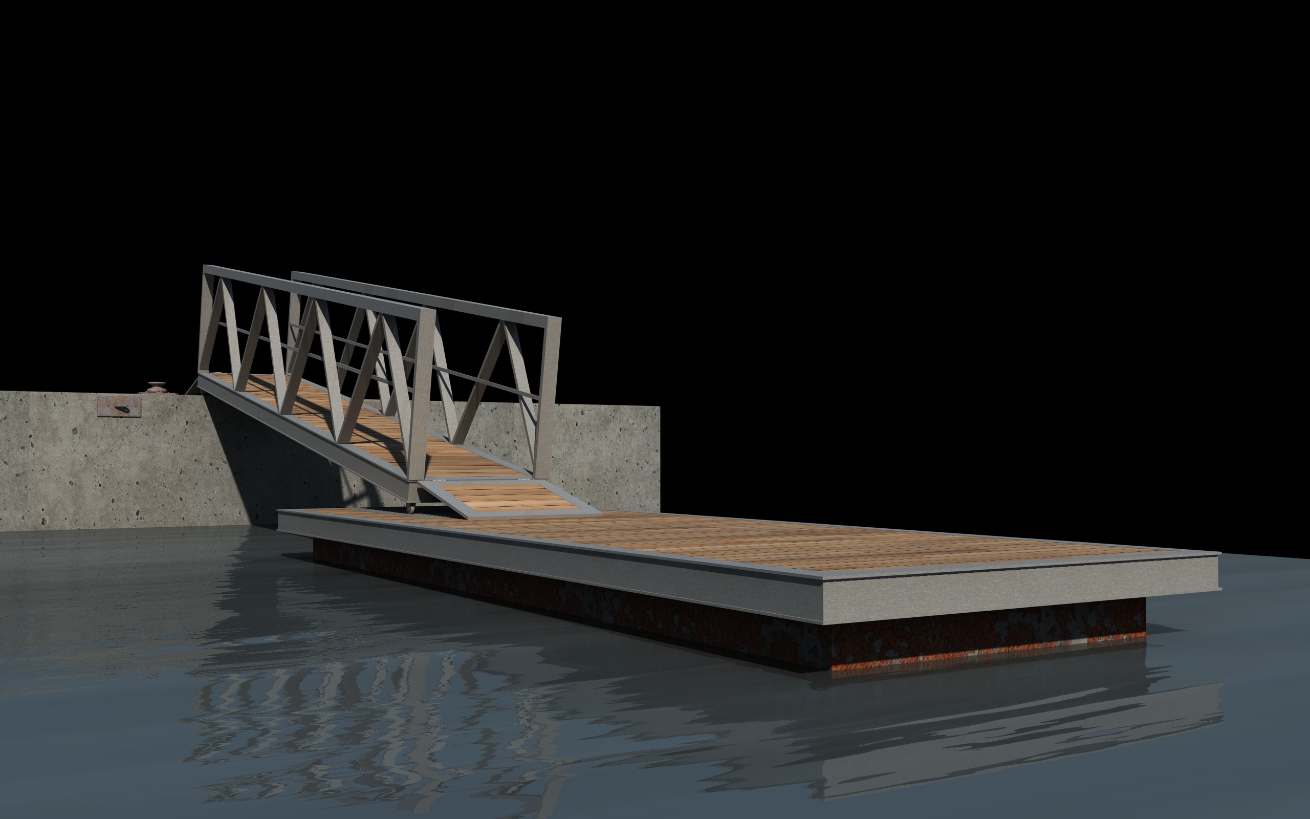 Boat Pier Dock 3D Model 3D Model FlatPyramid