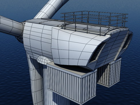 wind turbine offshore realtime 3d model 3ds max c4d lwo ma mb obj 158861