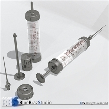 medical glass syringe 3d model 3ds dxf c4d obj 107599