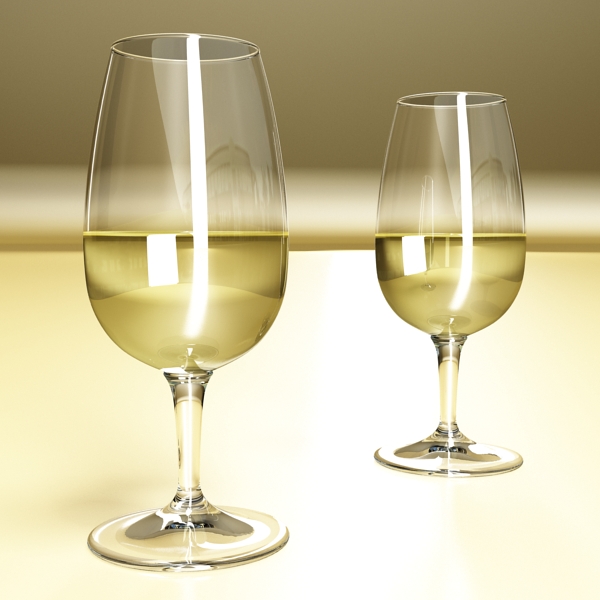 6 wine bottles and 6 wine glasses 3d model 3ds max fbx obj 145699