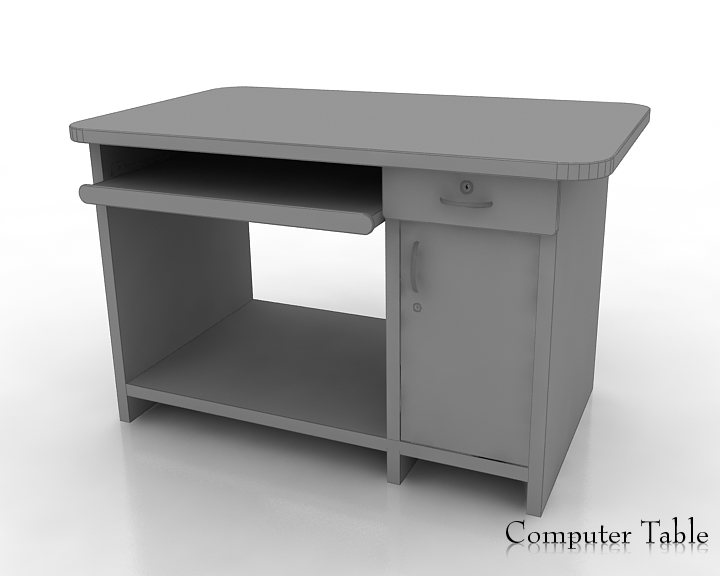 computer desk one 3d model 3ds max obj 115309