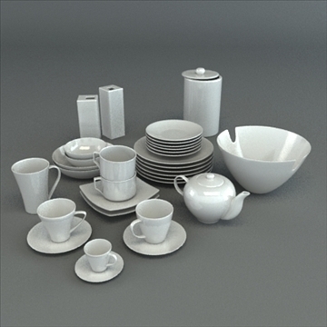 porcelain tableware set 3d model 3ds max obj 98857