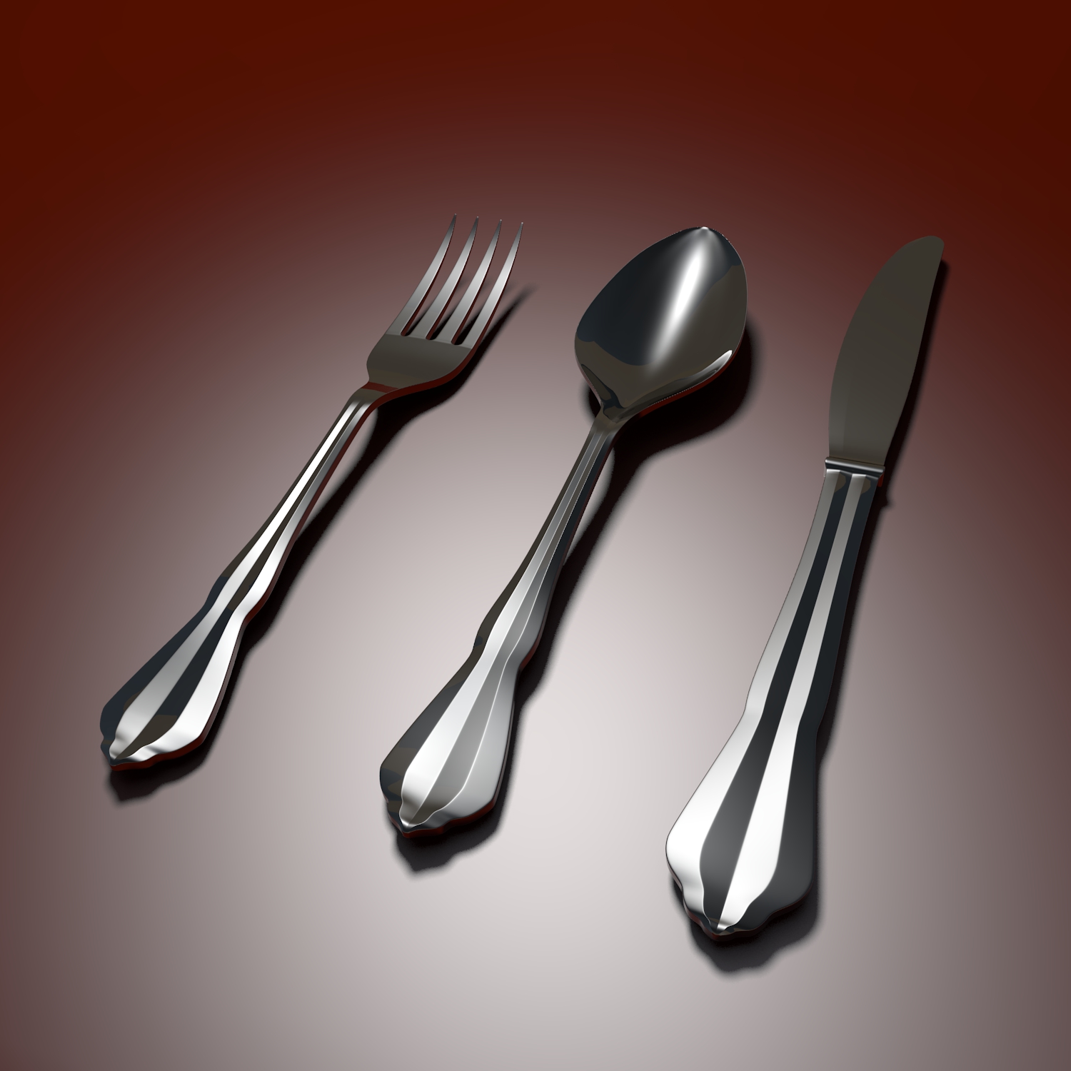 tableware spoon fork knife 3d model blend obj 116252