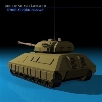 battle tank 01 3d model 3ds dxf c4d obj 88375