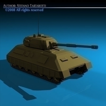 battle tank 01 3d model 3ds dxf c4d obj 88377