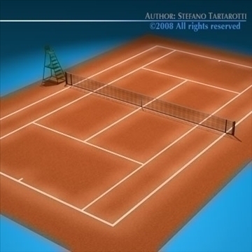 tennis field 3d model 3ds dxf c4d obj 88461