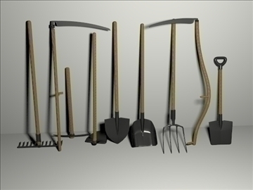 garden tools set 3d model 3ds blend obj 103648