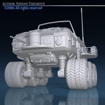 desert rover with wheels 3d model 3ds c4d obj 77686