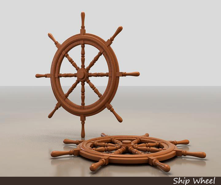 Ship Wheel 3d Model Flatpyramid
