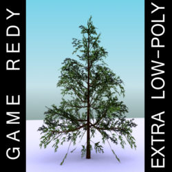 gameready low poly tree pack 1 (lawson’s cypress) 3d model 3ds max fbx c4d x ma mb texture obj 129576