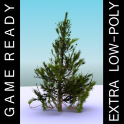 gameready low poly tree pack 2 (aleppo pine) 3d model 3ds max fbx c4d x ma mb texture obj 131671