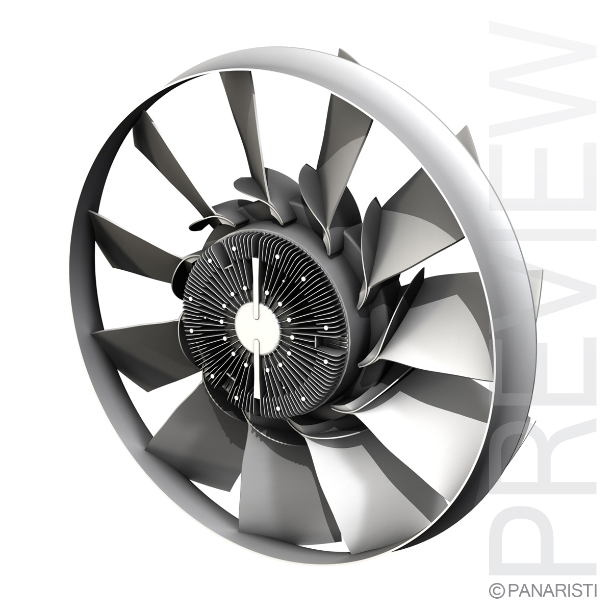 engine cooling fan 2 3d model 3ds c4d lwo obj 129281