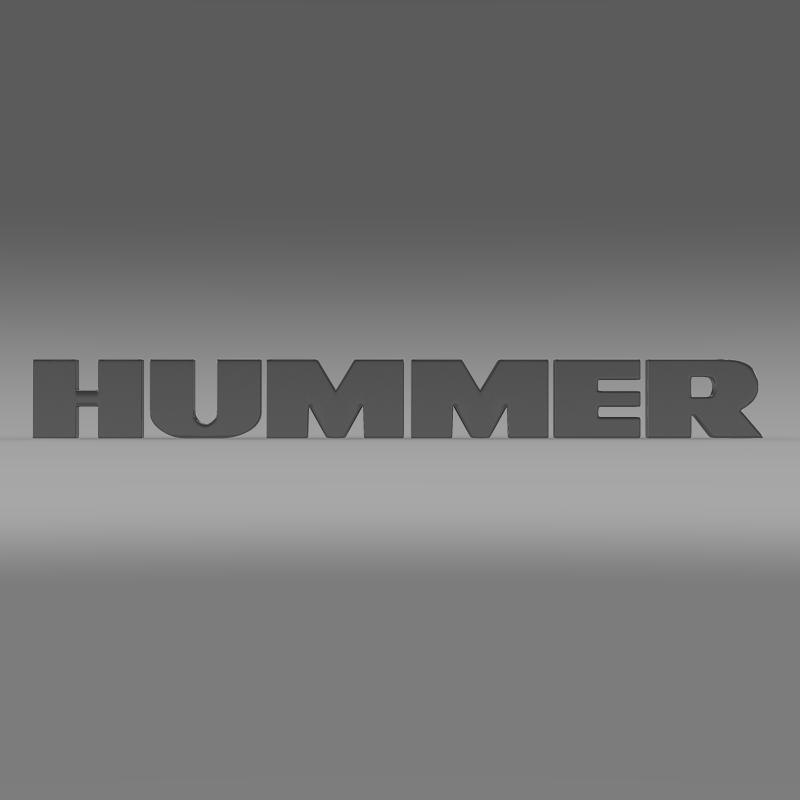 hummer logo 3d model 3ds max fbx c4d lwo ma mb hrc xsi obj 124234