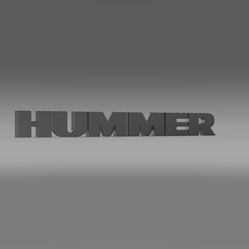 hummer logo 3d model 3ds max fbx c4d lwo ma mb hrc xsi obj 124235