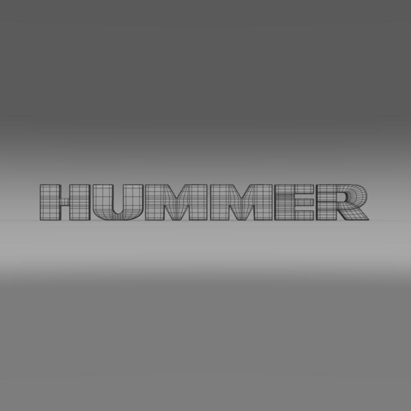 hummer logo 3d model 3ds max fbx c4d lwo ma mb hrc xsi obj 124239