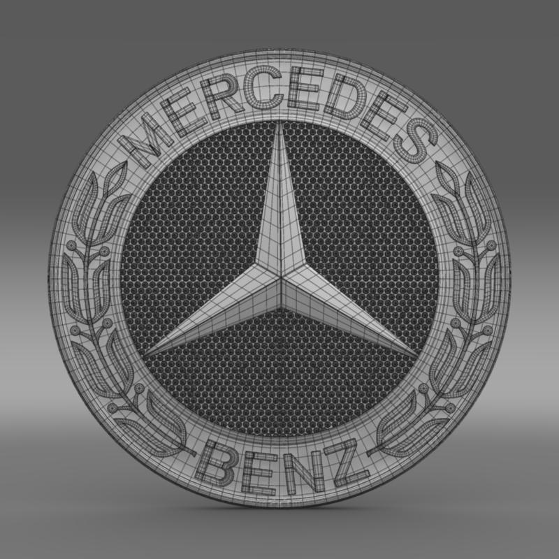 mercedes benz logo, 3D CAD Model Library, embleme mercedes