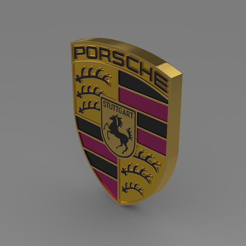 porsche logo 3d model 3ds max fbx c4d lwo ma mb hrc xsi obj 119441