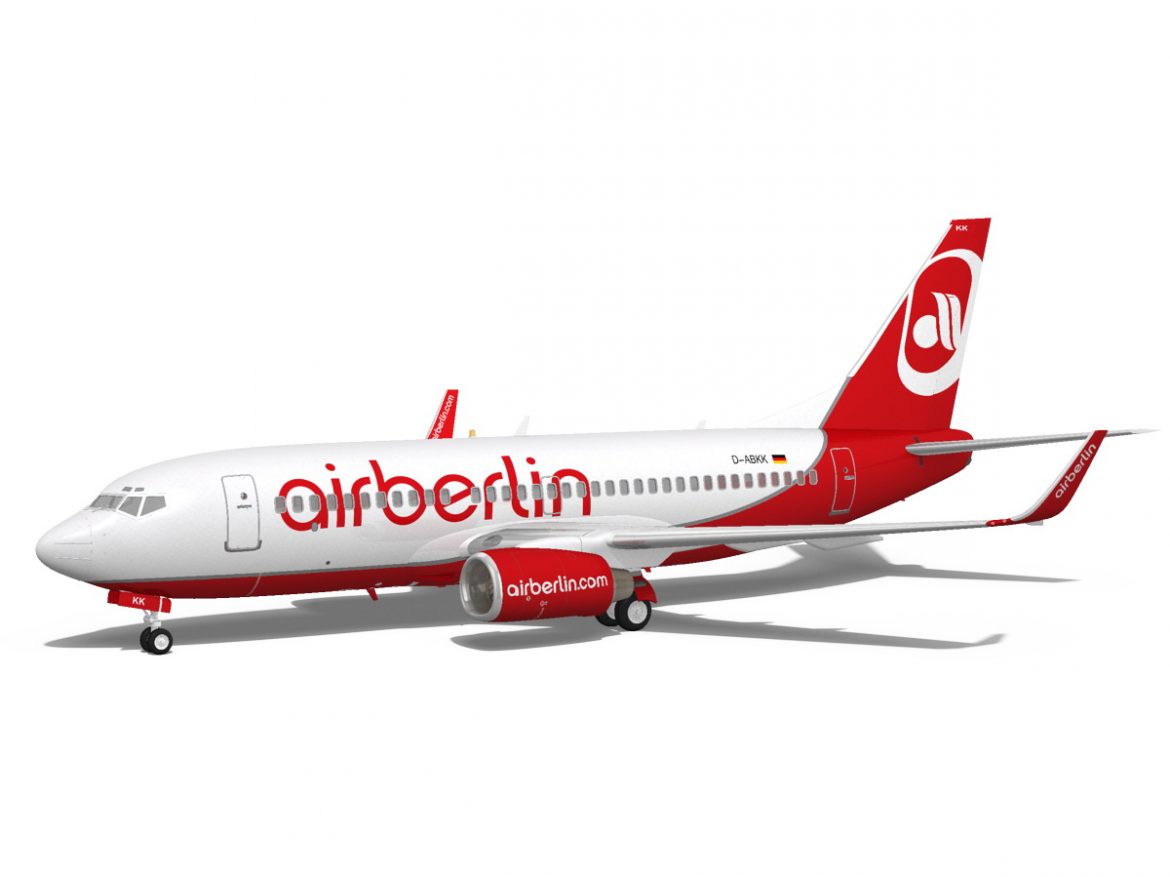 airberlin boeing 737-700w 3d model max fbx c4d ma mb obj 120510