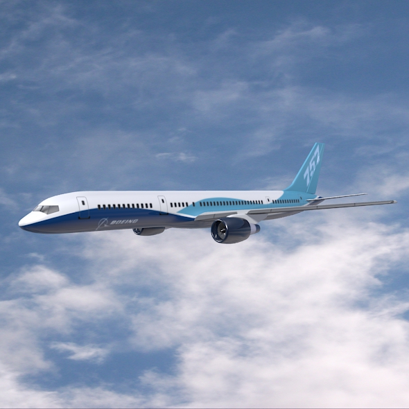 boeing 757-200 commercial airliner 3d model 3ds fbx blend  obj 157201