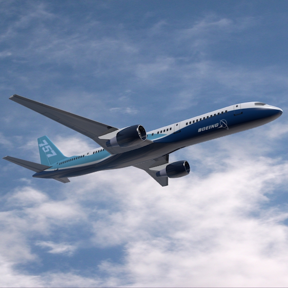 boeing 757-200 commercial airliner 3d model 3ds fbx blend  obj 157203
