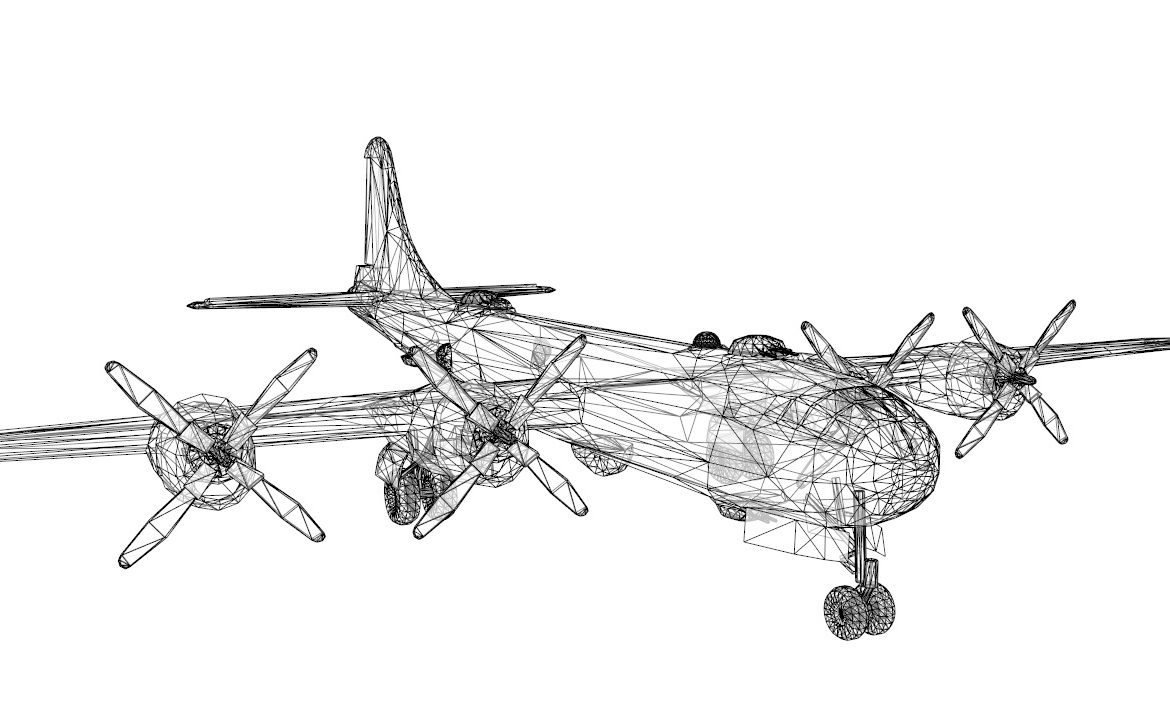 boeing b-29 3d model 3ds dxf dwg skp obj 163550