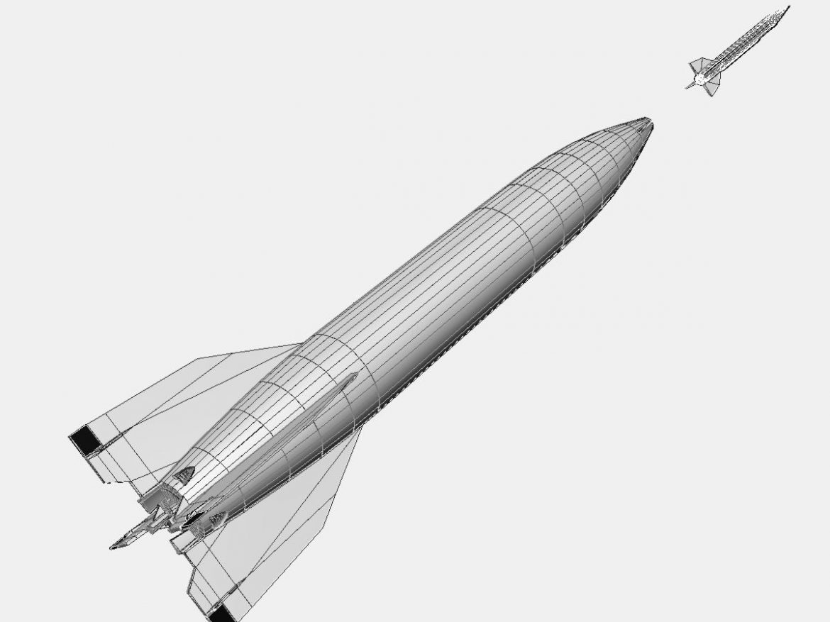 bumper wac – two stage sounding rocket 3d model 3ds dxf cob x obj 162862