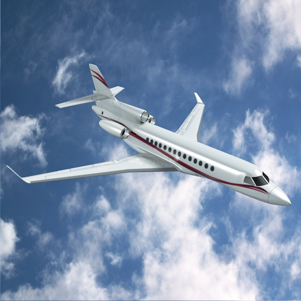 dassault falcon 7x private business jet 3d model 3ds fbx blend dae lwo obj 162968