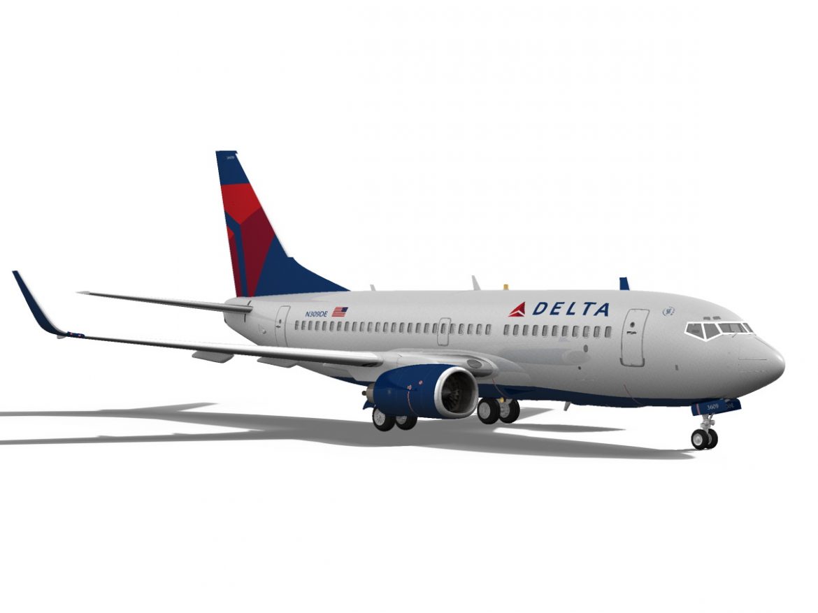delta airlines boeing 737-700w 3d model max fbx c4d ma mb obj 120309