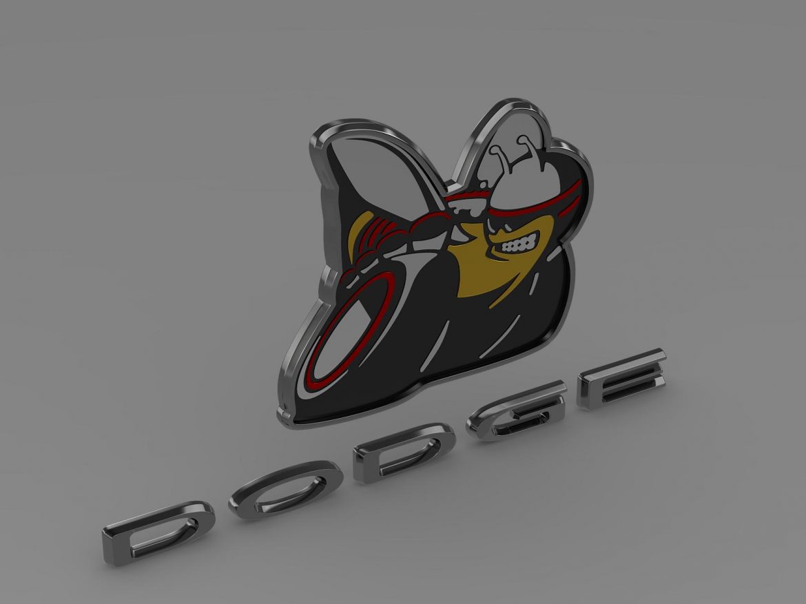 dodge bee logo 3d model 3ds max fbx c4d lwo ma mb hrc xsi obj 162826