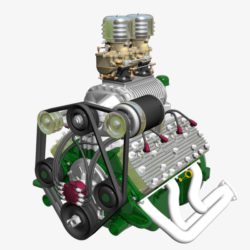 early flathead with s.co.t. blower v8 engine 3d model 3ds 138386