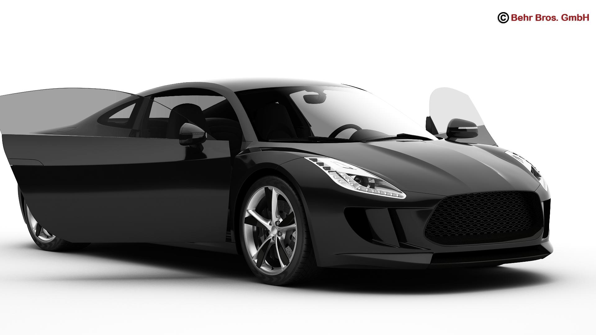generic sports car 3d model 3ds max fbx c4d lwo ma mb obj 160520