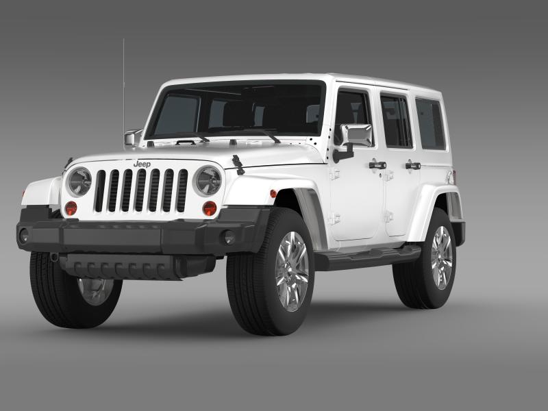jeep wrangler unlimited indian summer 2014 3d model 3ds max fbx c4d lwo ma mb hrc xsi obj 160365