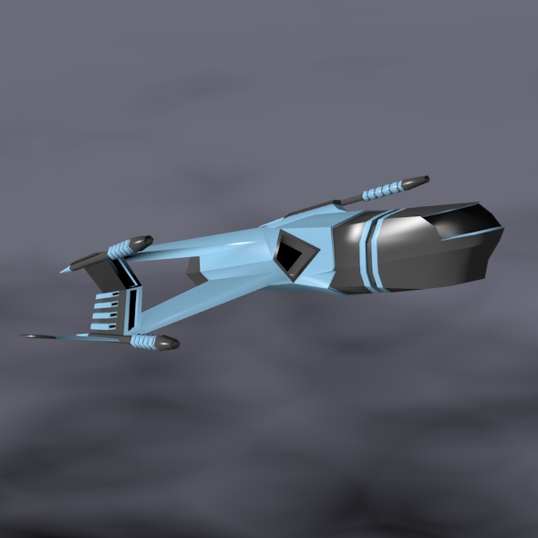 lowpoly space attacker concept 3d model 3ds fbx blend dae lwo obj 164449