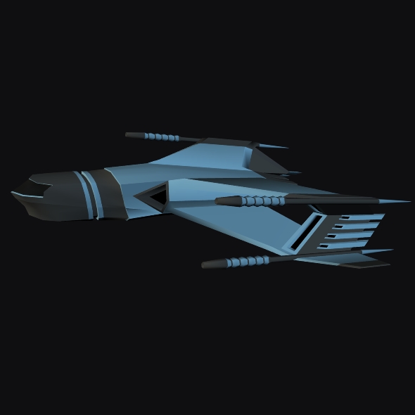 lowpoly space attacker concept 3d model 3ds fbx blend dae lwo obj 164453