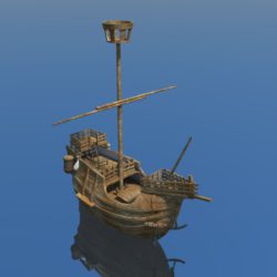 old miniature pirate ship 3d model 3ds dxf dwg skp obj 163638