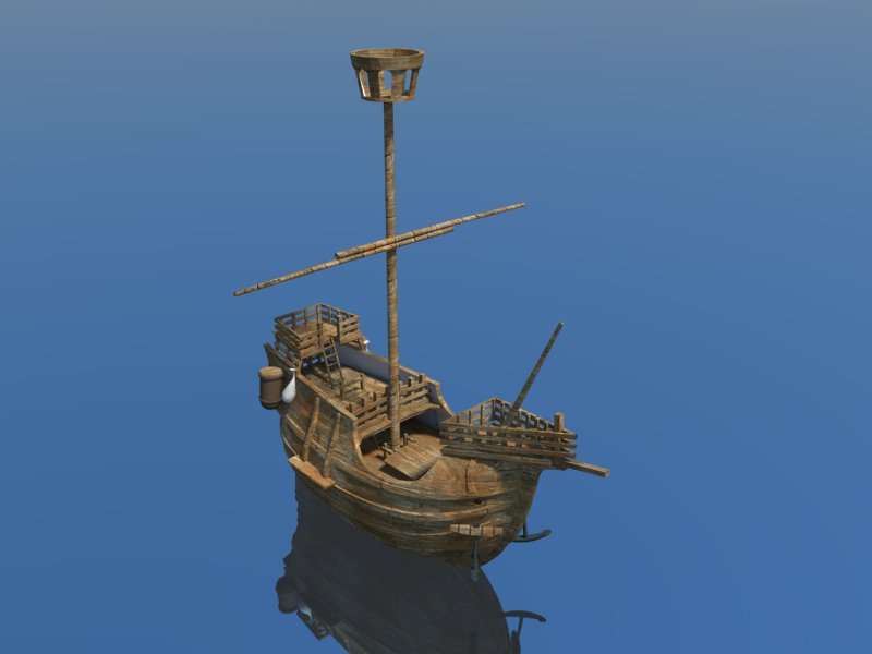 old miniature pirate ship 3d model 3ds dxf dwg skp obj 163638