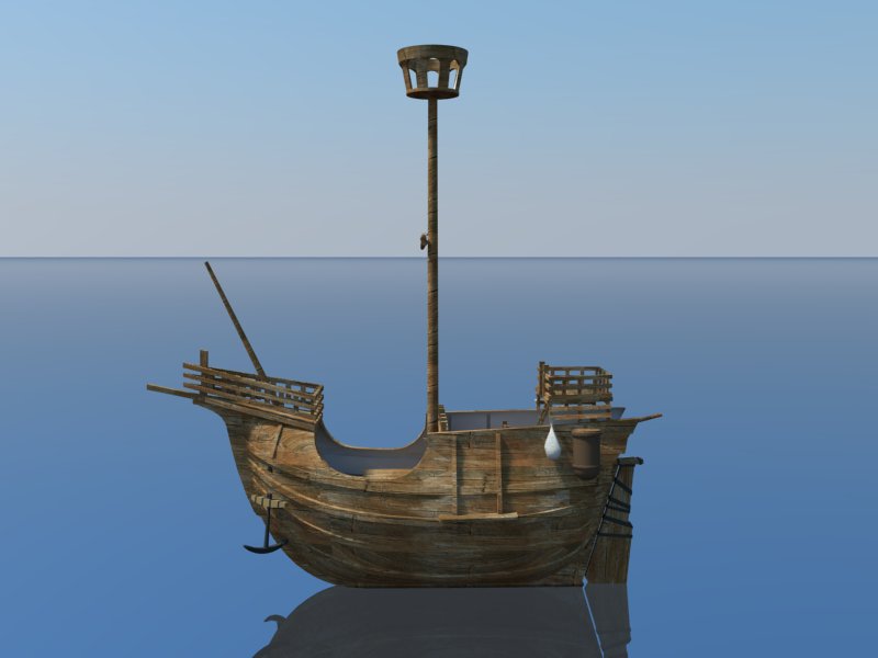 old miniature pirate ship 3d model 3ds dxf dwg skp obj 163641