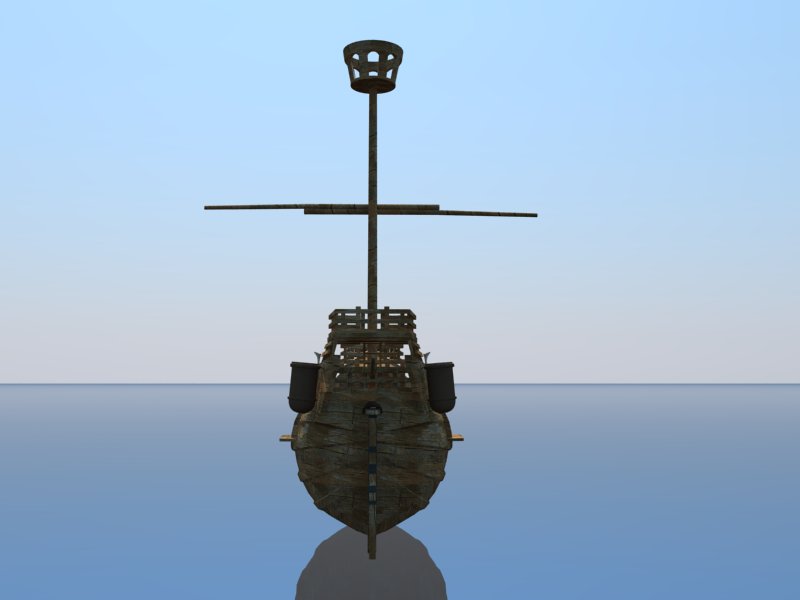 old miniature pirate ship 3d model 3ds dxf dwg skp obj 163642