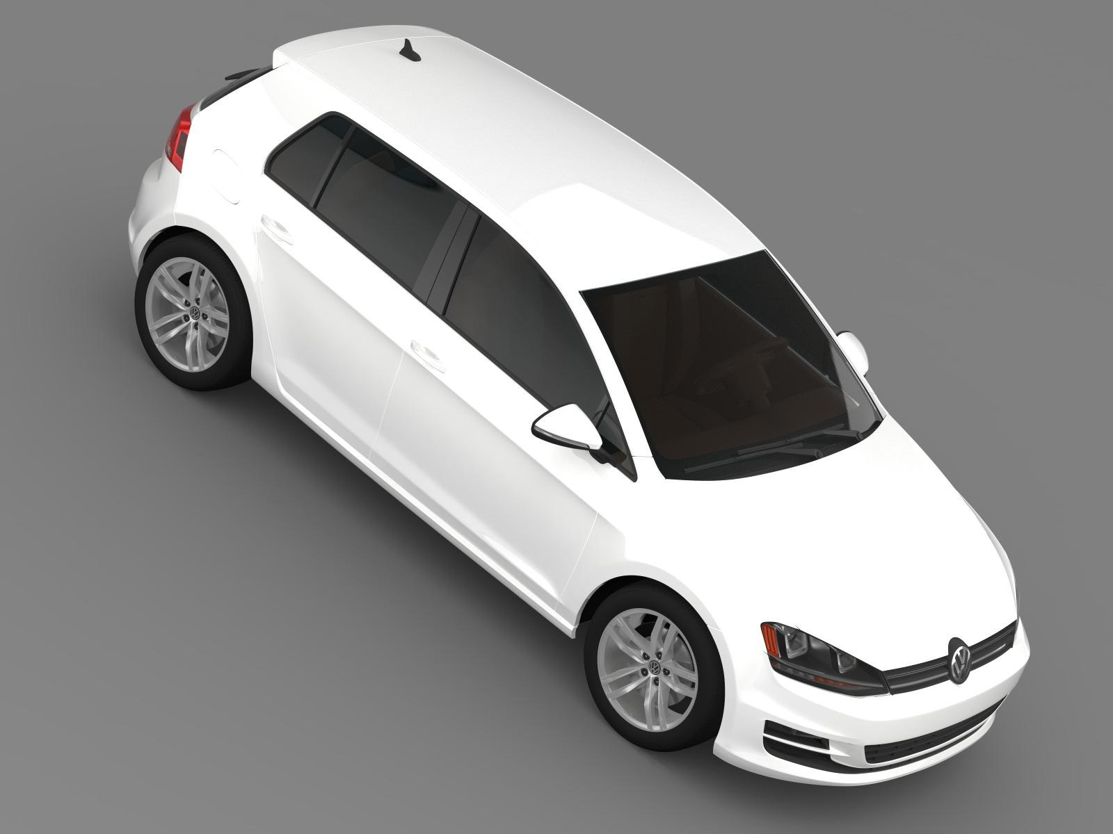 volkswagen golf tsi 5d 2015 3d model 3ds max fbx c4d lwo ma mb hrc xsi obj 165020