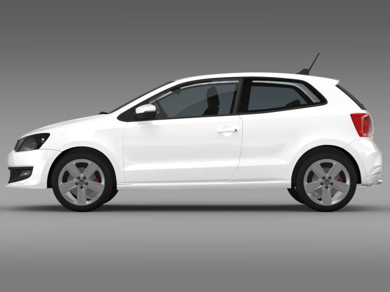 volkswagen polo 3d 2009-2013 3d model 3ds max fbx c4d lwo ma mb hrc xsi obj 161111