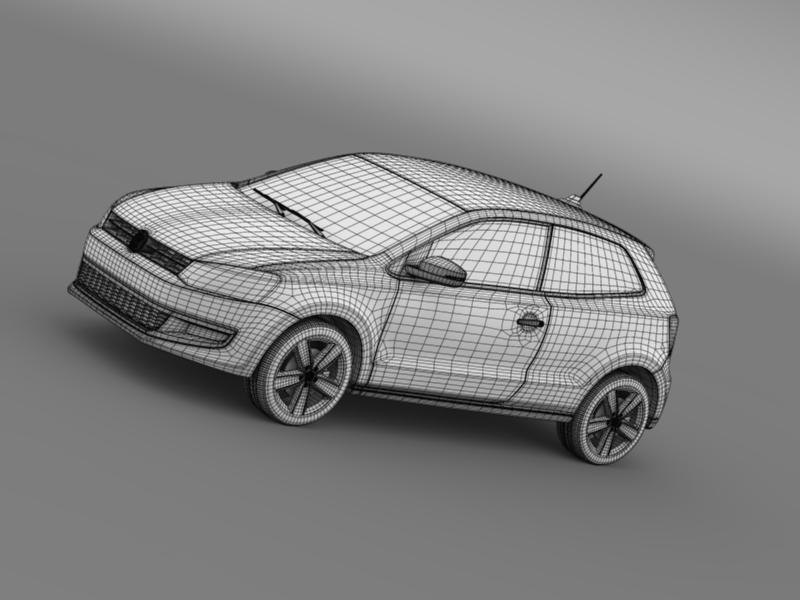 volkswagen polo 3d 2009-2013 3d model 3ds max fbx c4d lwo ma mb hrc xsi obj 161124