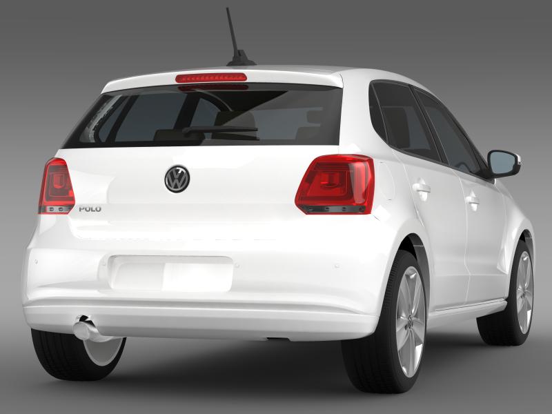 volkswagen polo 5d 2009-2013 3d model 3ds max fbx c4d lwo ma mb hrc xsi obj 161135